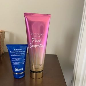 Victoria’s Secret Pure Seduction Lotion, Dr Brandt pore perfecting exfoliator